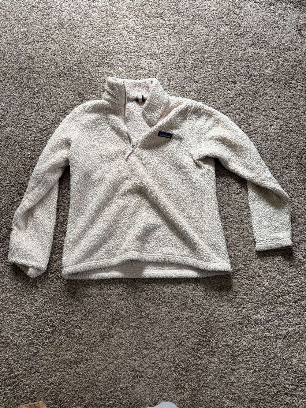 Patagonia Cream Sherpa Half-Zip Fleece Pullover